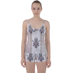 Elegant Decorative Mandala Design Tie Front Two Piece Tankini by FantasyWorld7