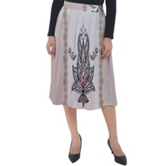 Elegant Decorative Mandala Design Classic Velour Midi Skirt  by FantasyWorld7