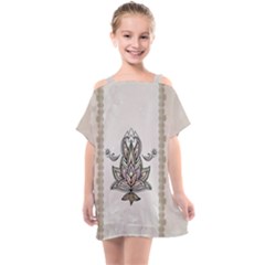 Elegant Decorative Mandala Design Kids  One Piece Chiffon Dress