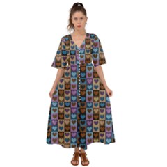 O 3 Kimono Sleeve Boho Dress