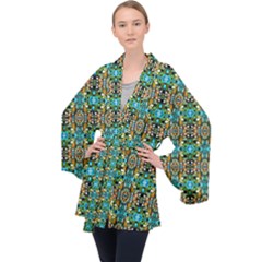 O 4 Long Sleeve Velvet Kimono  by ArtworkByPatrick