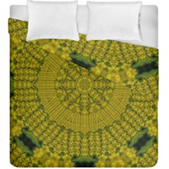 Flowers In Yellow For Love Of The Nature Duvet Cover Double Side (king Size) by pepitasart