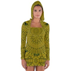 Flowers In Yellow For Love Of The Nature Long Sleeve Hooded T-shirt by pepitasart