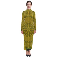 Flowers In Yellow For Love Of The Nature Turtleneck Maxi Dress by pepitasart