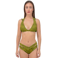 Flowers In Yellow For Love Of The Nature Double Strap Halter Bikini Set by pepitasart