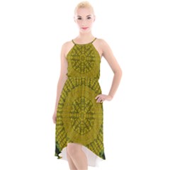 Flowers In Yellow For Love Of The Nature High-low Halter Chiffon Dress  by pepitasart