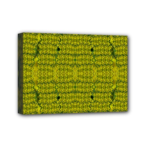 Flowers In Yellow For Love Of The Decorative Mini Canvas 7  X 5  (stretched) by pepitasart