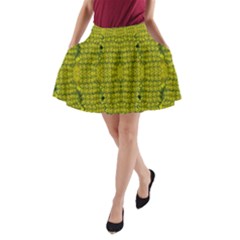 Flowers In Yellow For Love Of The Decorative A-line Pocket Skirt by pepitasart