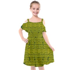 Flowers In Yellow For Love Of The Decorative Kids  Cut Out Shoulders Chiffon Dress by pepitasart