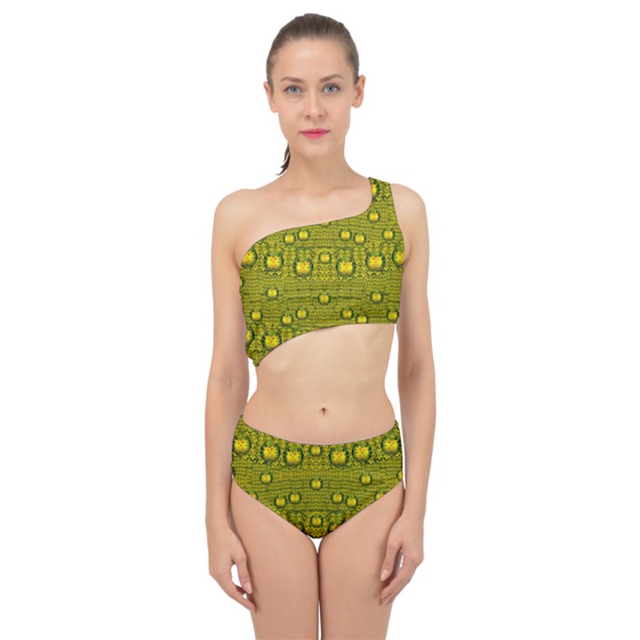 Flower Island With A Sunrise So Peaceful Spliced Up Two Piece Swimsuit