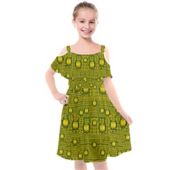 Flower Island With A Sunrise So Peaceful Kids  Cut Out Shoulders Chiffon Dress by pepitasart