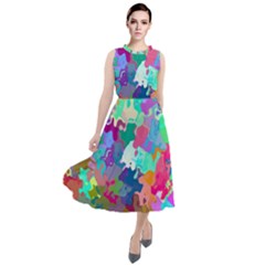 Colorful Spots                                      Round Neck Boho Dress