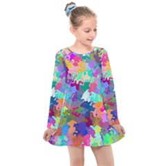 Colorful Spots                                  Kids  Long Sleeve Dress by LalyLauraFLM