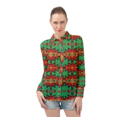 Tribal Pattern                                  Long Sleeve Chiffon Shirt