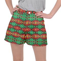 Tribal Pattern                                   Stretch Ripstop Shorts by LalyLauraFLM