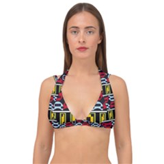 Rectangles And Other Shapes Pattern                                 Double Strap Halter Bikini Top