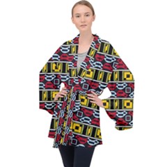 Rectangles And Other Shapes Pattern                                    Velvet Kimono Robe by LalyLauraFLM