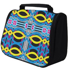 Yellow And Blue Ovals                                     Full Print Travel Pouch (big) by LalyLauraFLM