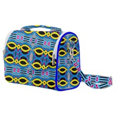 Yellow And Blue Ovals                                  Satchel Shoulder Bag by LalyLauraFLM