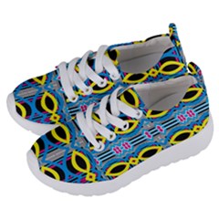 Yellow And Blue Ovals                                  Kids  Lightweight Sports Shoes by LalyLauraFLM