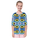 Yellow and blue ovals                                    Kids  Quarter Sleeve Raglan Tee View1