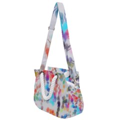 Paint Splashes Canvas                                   Rope Handles Shoulder Strap Bag