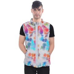 Paint Splashes Canvas                                      Men s Puffer Vest by LalyLauraFLM