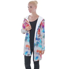 Paint Splashes Canvas                                     Longline Hooded Cardigan by LalyLauraFLM