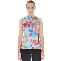 Paint Splashes Canvas                                      Mock Neck Shell Top by LalyLauraFLM