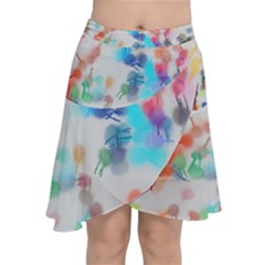 Paint Splashes Canvas                                         Chiffon Wrap Front Skirt by LalyLauraFLM