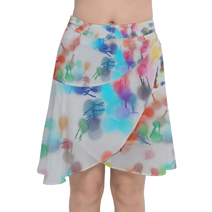 Paint splashes canvas                                         Chiffon Wrap Front Skirt