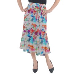 Paint Splashes Canvas                                          Midi Mermaid Skirt