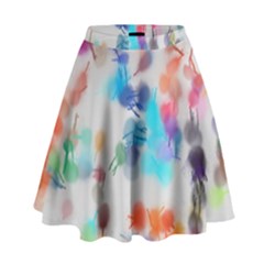 Paint Splashes Canvas                                        High Waist Skirt by LalyLauraFLM