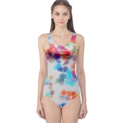 Paint Splashes Canvas                                      Women s One Piece Swimsuit by LalyLauraFLM