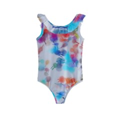 Paint Splashes Canvas                                     Kids  Frill Swimsuit by LalyLauraFLM