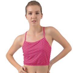 Red With White Polka Dots Mini Tank Bikini Top