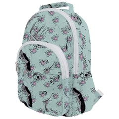 Wide Eyed Girl Rounded Multi Pocket Backpack by snowwhitegirl