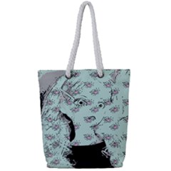 Wide Eyed Girl Full Print Rope Handle Tote (small) by snowwhitegirl