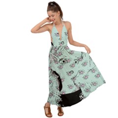 Wide Eyed Girl Backless Maxi Beach Dress