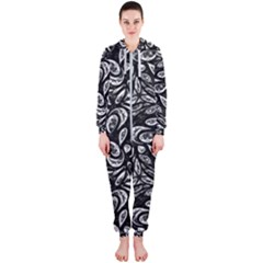 Fabric Pattern Flower Hooded Jumpsuit (ladies)  by Bajindul