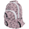 Wide Eyed Girl Pink Rounded Multi Pocket Backpack View1