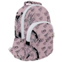 Wide Eyed Girl Pink Rounded Multi Pocket Backpack View2