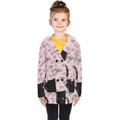 Wide Eyed Girl Pink Kids  Double Breasted Button Coat by snowwhitegirl