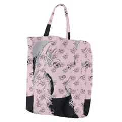 Wide Eyed Girl Pink Giant Grocery Tote by snowwhitegirl