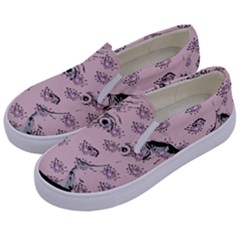 Wide Eyed Girl Pink Kids  Canvas Slip Ons by snowwhitegirl