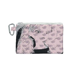 Wide Eyed Girl Pink Canvas Cosmetic Bag (small) by snowwhitegirl