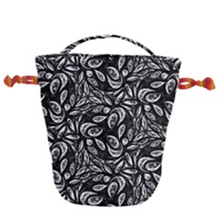 Fabric Pattern Flower Drawstring Bucket Bag by Bajindul