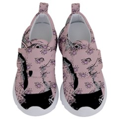 Wide Eyed Girl Pink Kids  Velcro No Lace Shoes by snowwhitegirl