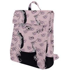 Wide Eyed Girl Pink Flap Top Backpack by snowwhitegirl