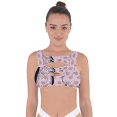 Wide Eyed Girl Pink Bandaged Up Bikini Top